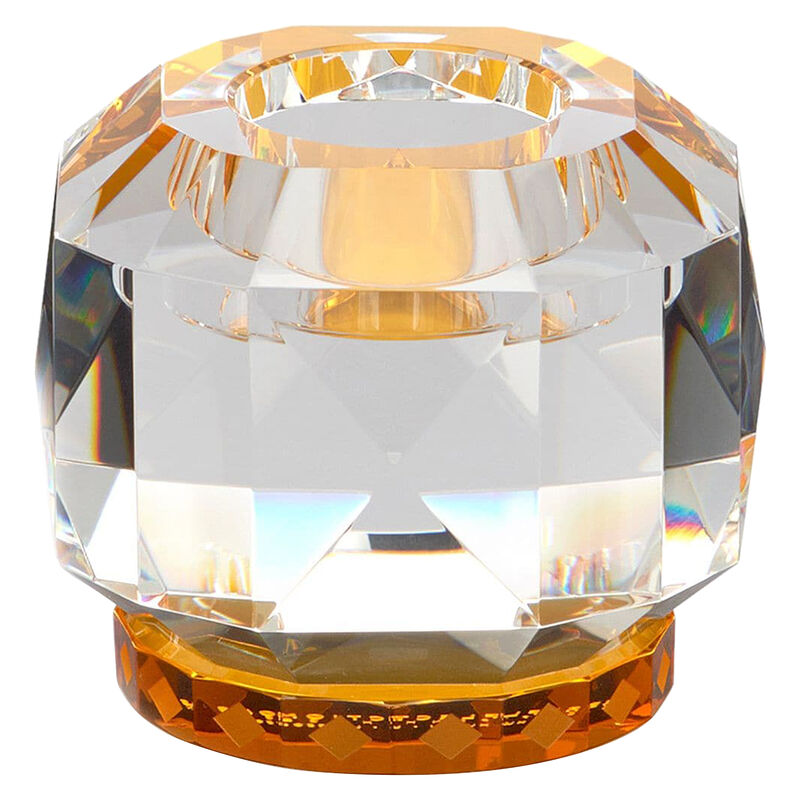 Texas Crystal T-light Holder Clear/amber, large